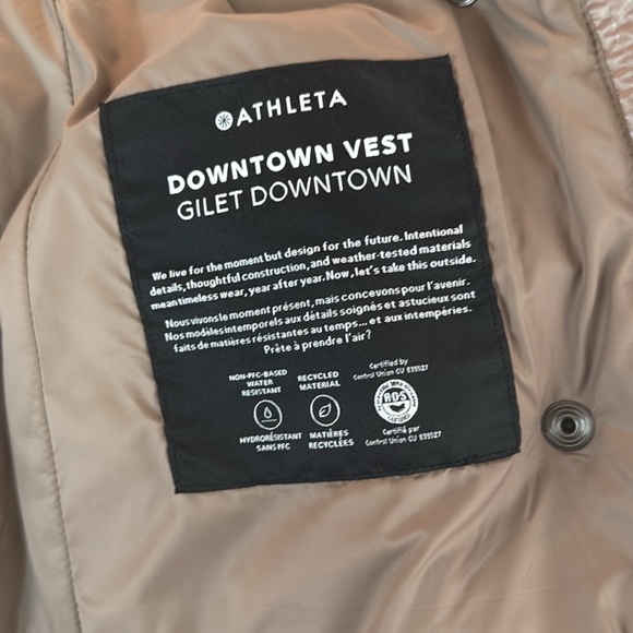 ATHLETA Downtown Down Puffer Vest NWT $179 Pyrite Metallic Small - Picture 5 of 6